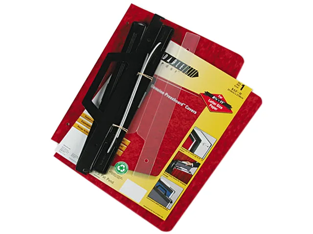Red expandable binder with retractable hooks and carry handle
