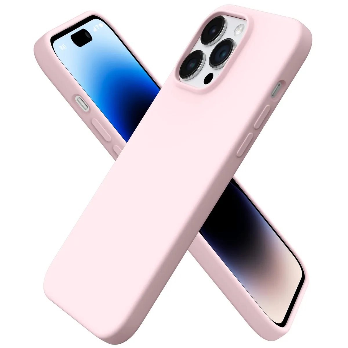  ORNARTO Liquid Silicone Case for iPhone 14 Pro Max 6.7" Chalk Pink — product photo
