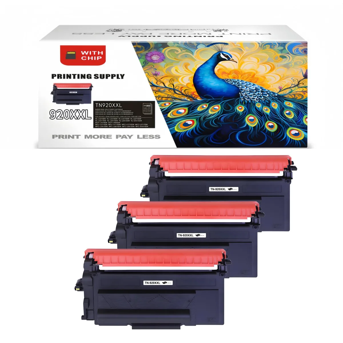 Aster Graphics Inc Aster Graphics Inc TN920XXL Black Toner Cartridge 3 Pack — product photo
