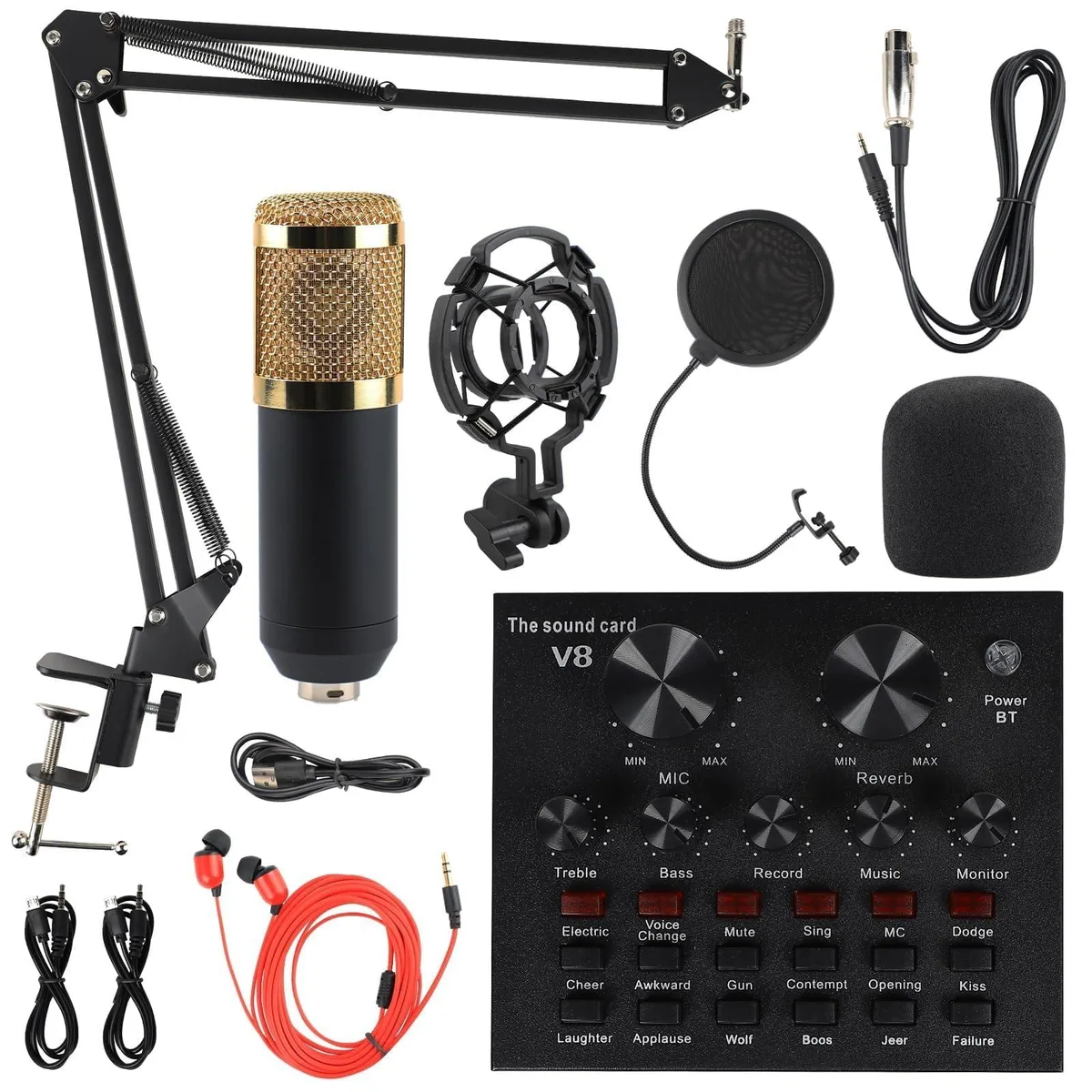 MorTime T-BS-091 Condenser Microphone 11 Piece Kit — product photo