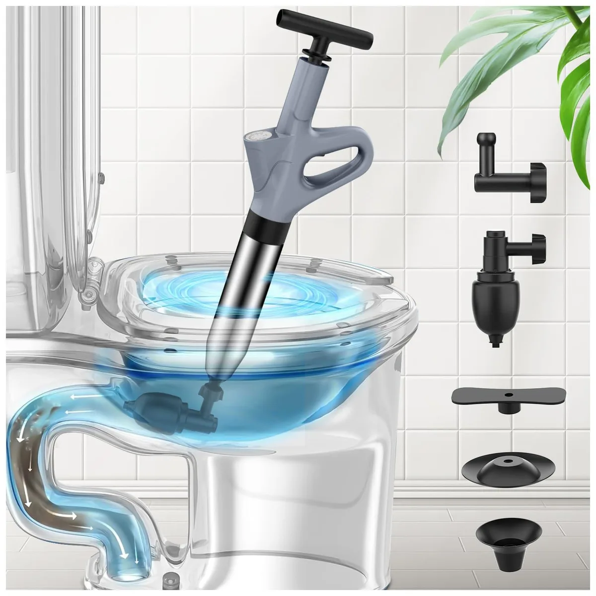 Mieaoll High Pressure Toilet Plunger Grey — product photo