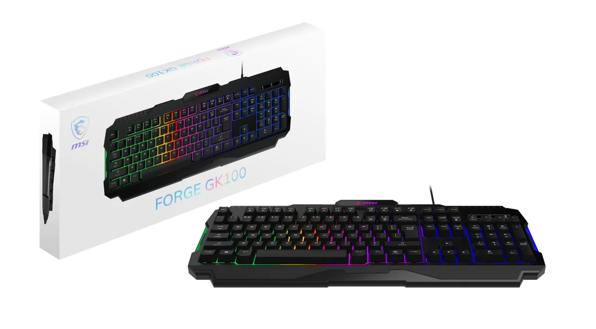  MSI Forge GK100 US Membrane Gaming Keyboard Black — product photo