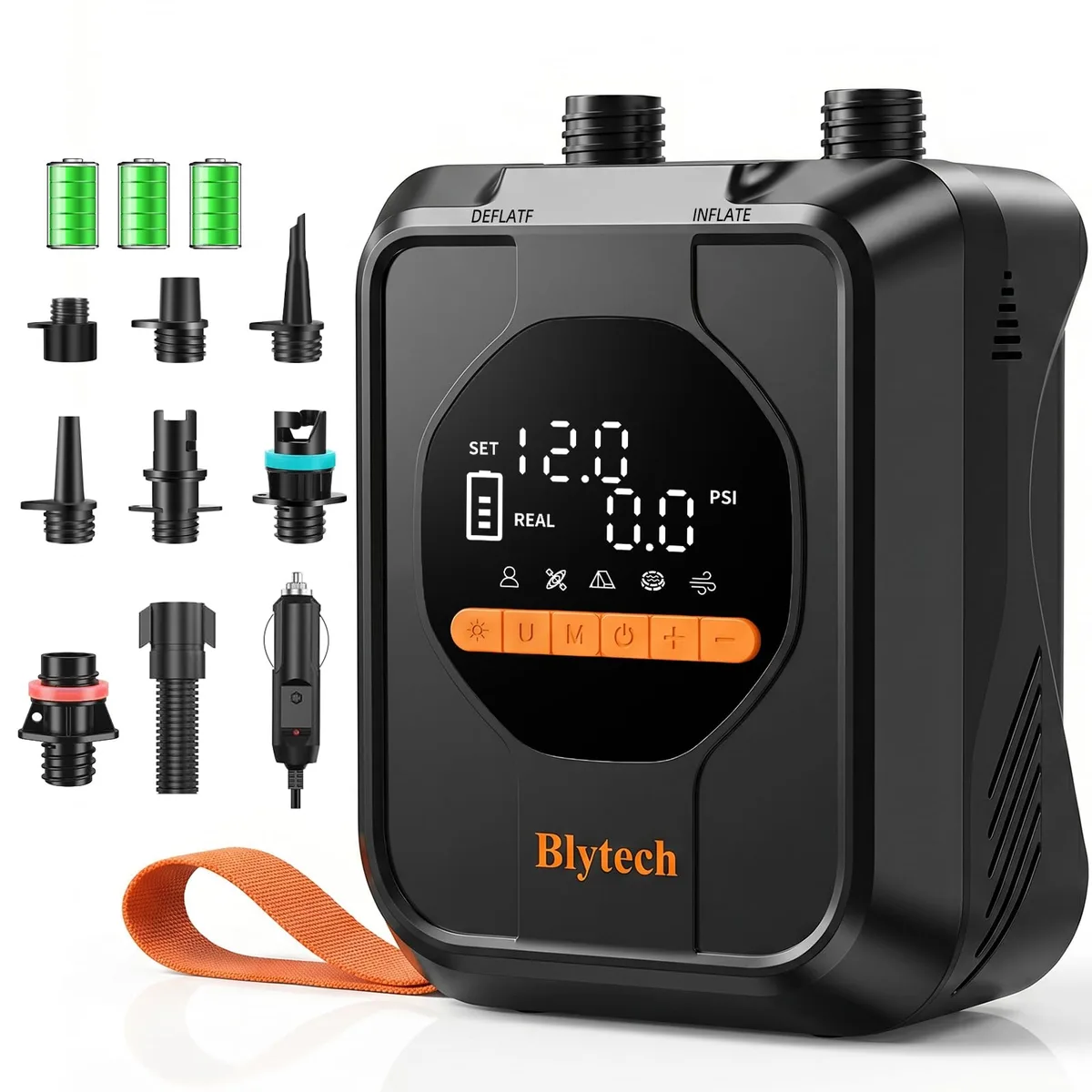 Blytech 20PSI Electric SUP Pump 13500mAh Battery Black — product photo