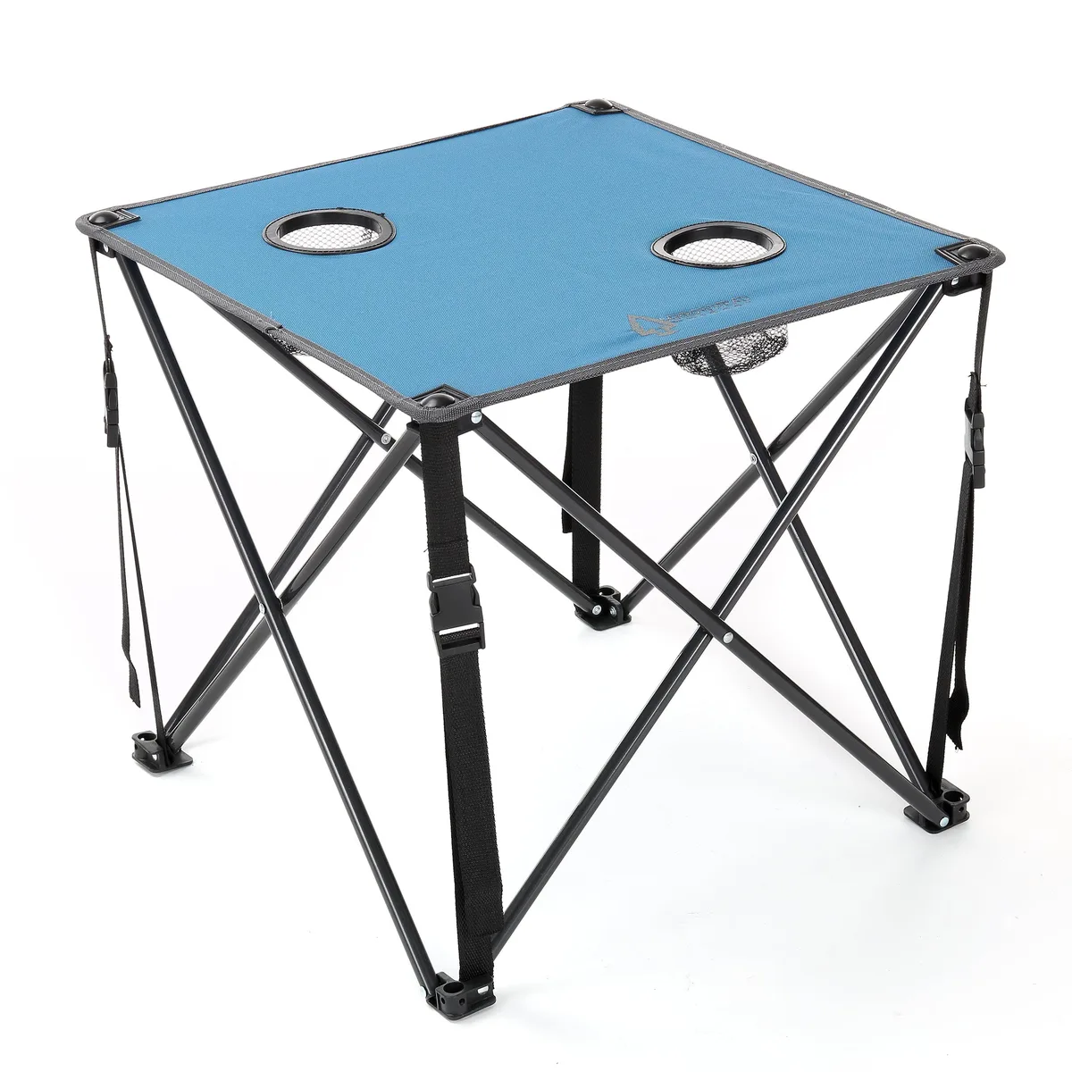 ARROWHEAD OUTDOOR ARROWHEAD OUTDOOR Heavy-Duty Portable Camping Folding Table 2 Cup Holders Blue — product photo