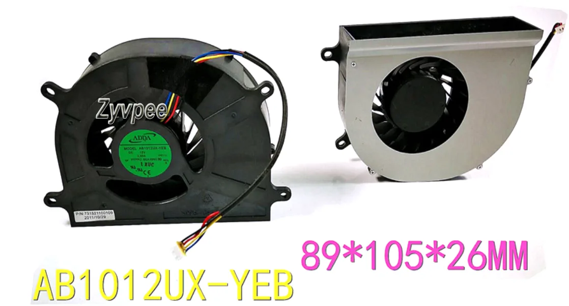 Zyvpee Zyvpee AB1012UX-YEB 100mm Hydraulic 4-Pin PWM Blower Fan — product photo