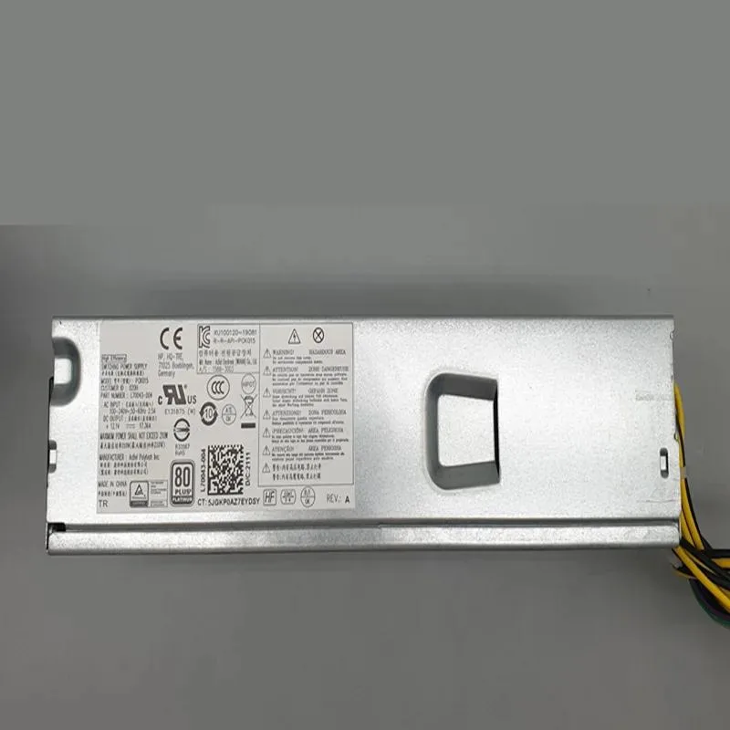 Rectangular metal ATX power supply unit with 4-pin connector and 210W label