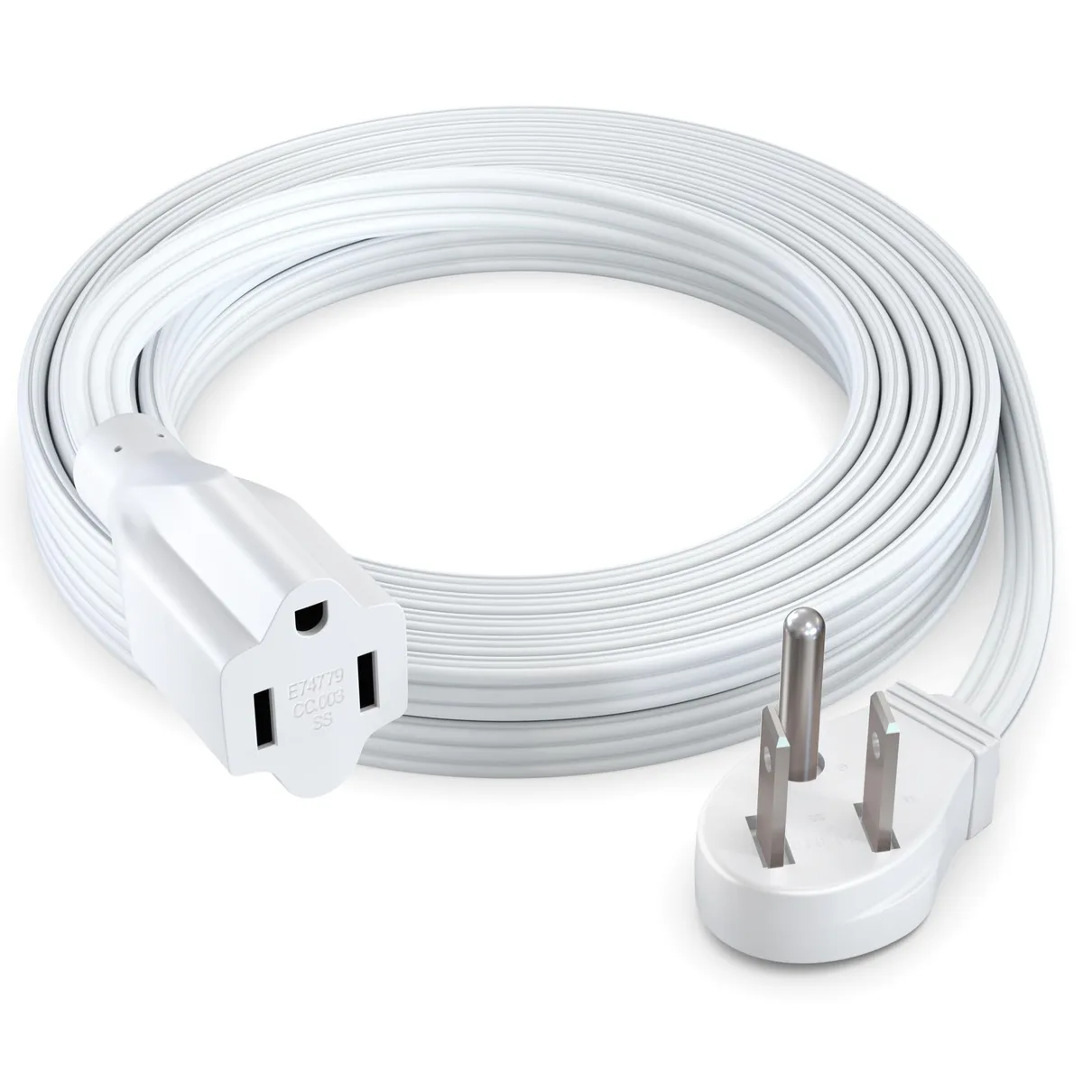  Maximm ADW-36X-31F01-16B0 12 ft 16 AWG 1-outlet flat extension cord white — product photo