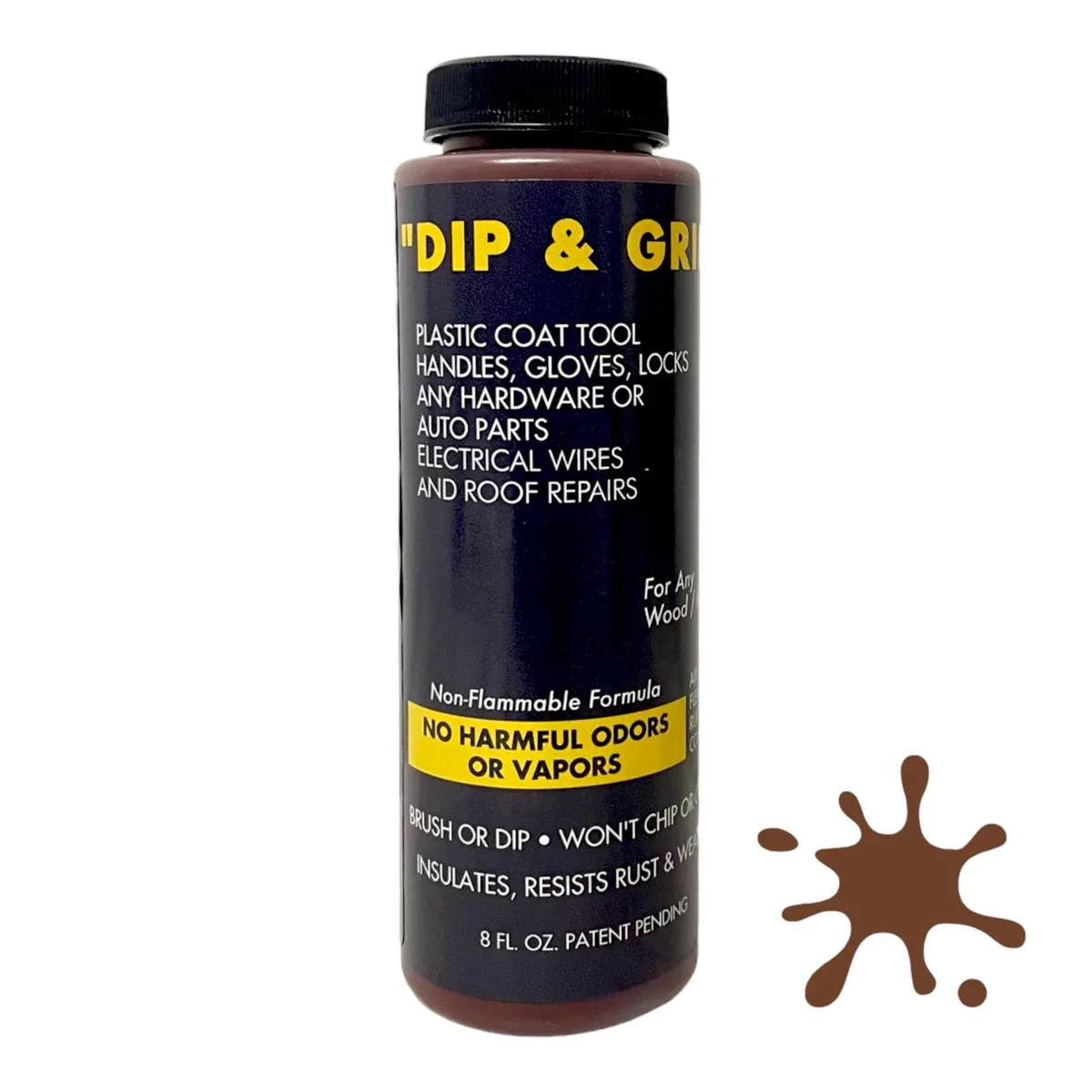 Liquid Leather Liquid Leather Dip and Grip Rubberized Coating Brown 8 fl. oz — product photo