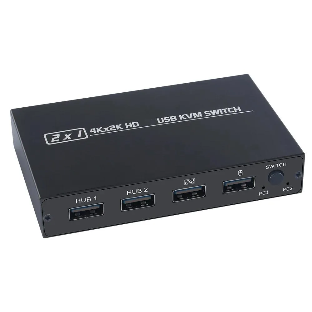 YINGHUA YINGHUA HDMI KVM Switch 2 In 1 Out 4K 60Hz Black — product photo