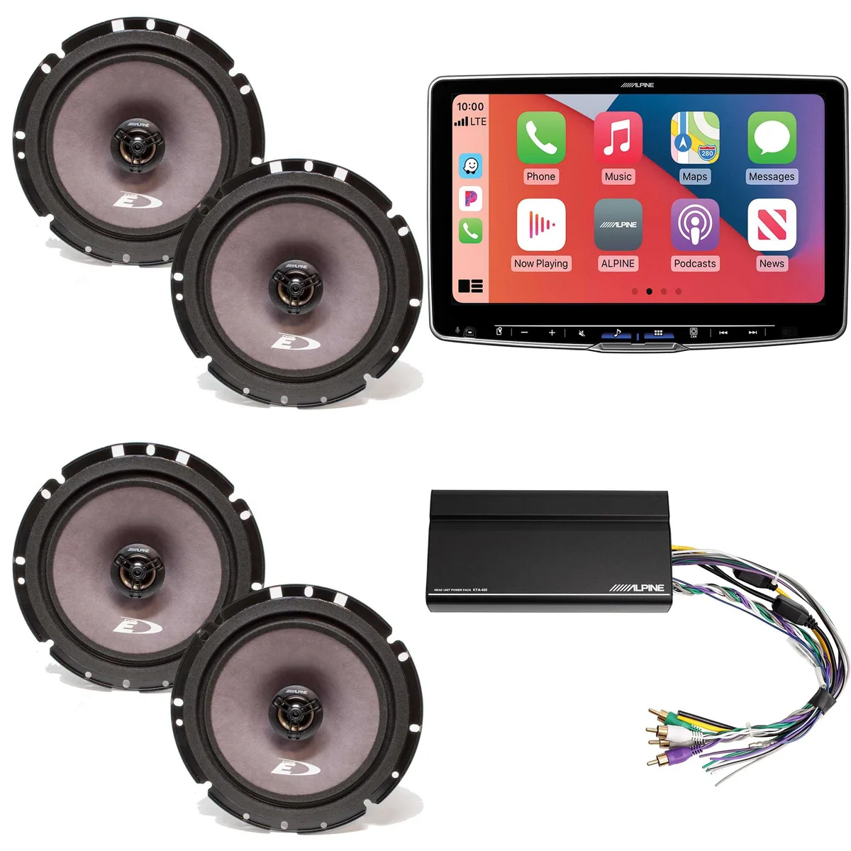 Alpine Alpine ILX-F511 Halo11 11" Receiver + 2× SXE-1726S 6.5" Coax + KTA-450 Power Pack — product photo