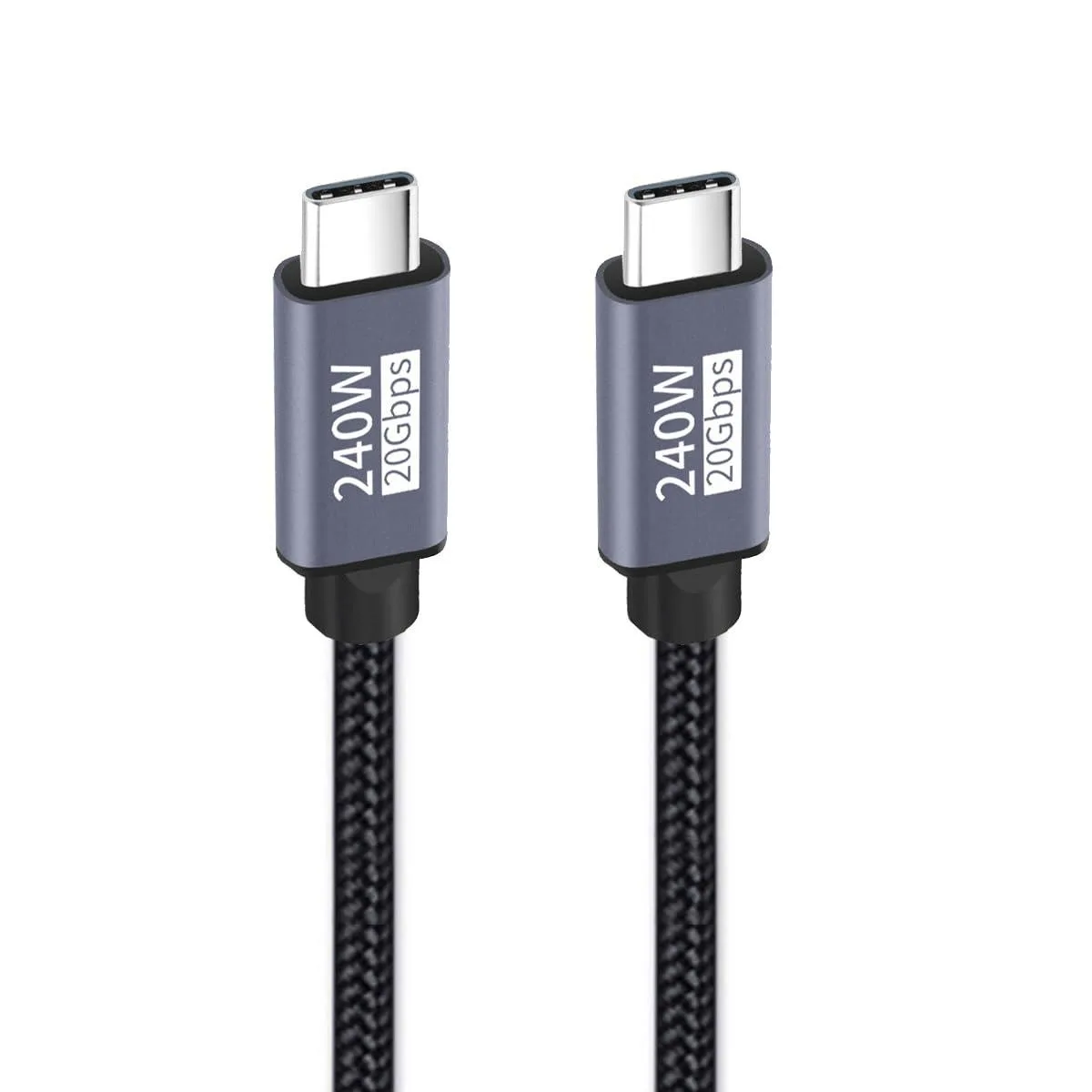 LORDWORLD LORDWORLD USB4 Cable Male to Male 20Gbps 240W 8K 5K 4K Braid Coiled 1m — product photo