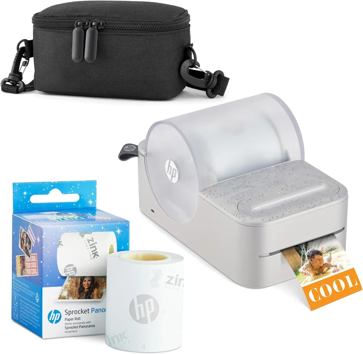 HP HP Sprocket Panorama Portable Photo & Label Printer Bundle with Case & Zink Roll — product photo