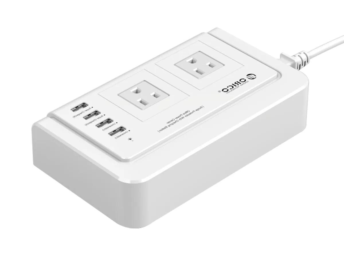 Orico Orico OPC-2A4U-US-WH surge protector 2 outlet 5 USB 1001-2000 joule white — product photo
