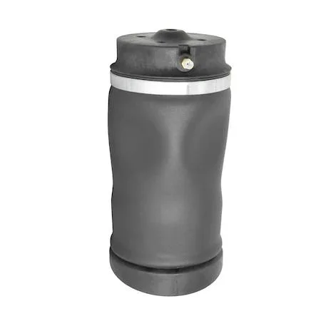 Black cylindrical rear air spring with metal end caps and rubber bellows, Unity branding visible