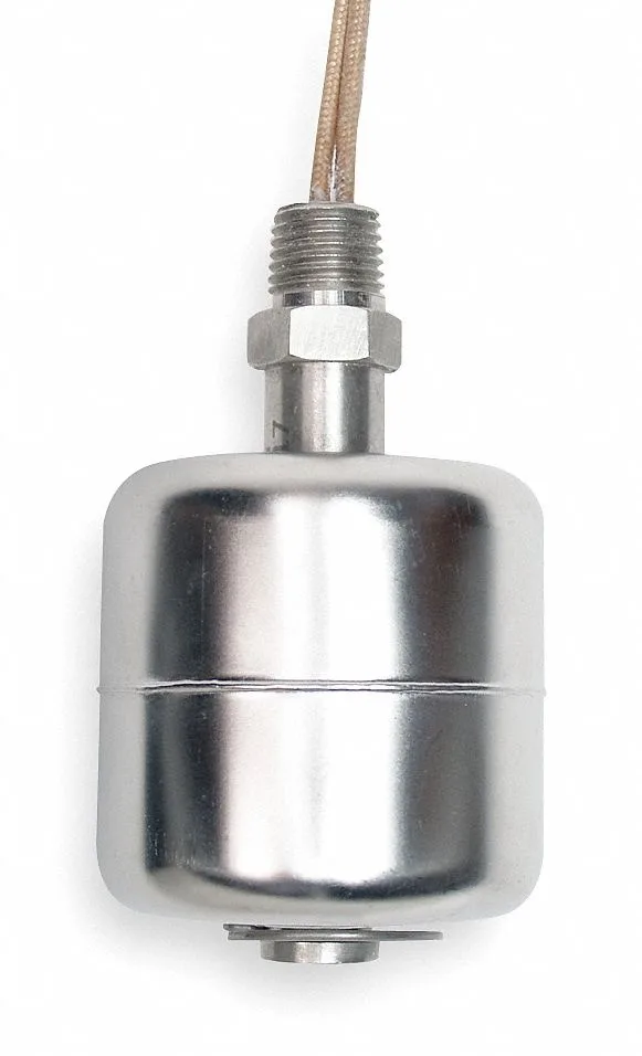 Stainless steel vertical liquid level switch with 1/4 NPT fitting and float