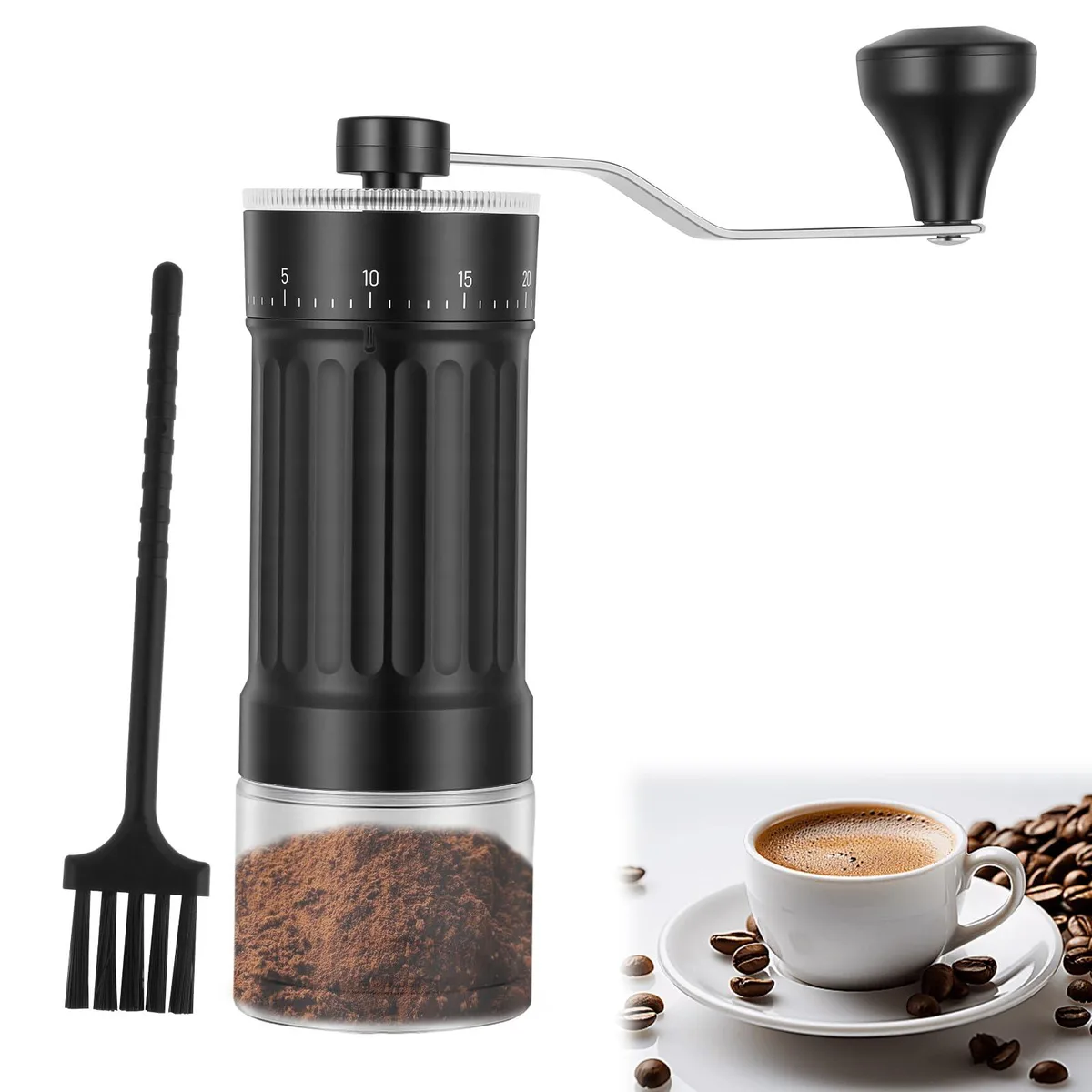  HZBSGZR Manual Coffee Grinder 40 Settings 30g Black — product photo