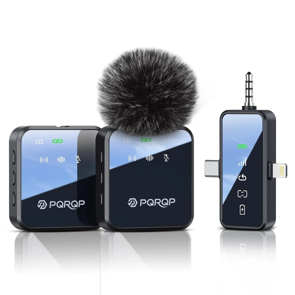  PQRQP GT19 3-in-1 Wireless Lavalier Microphone Ebony Black 18H Battery Instrument — product photo