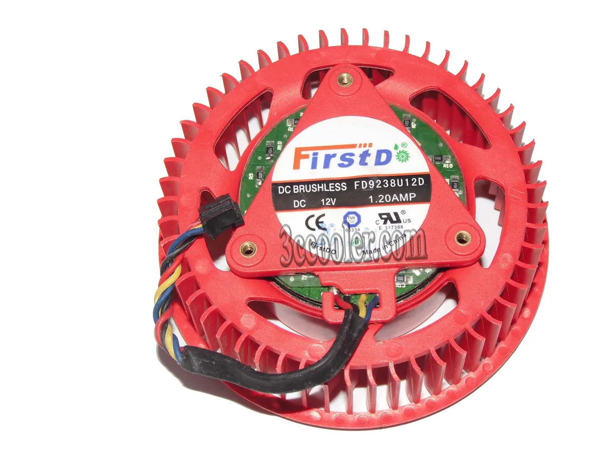 OEM Industries OEM Industries FD9238U12D 12V 1.2A 4-pin red circular graphics card cooler — product photo