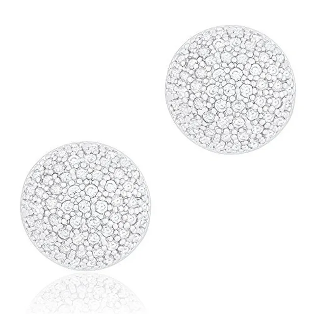 ORROUS &amp; CO ORROUS &amp; CO 18K White Gold Plated Cubic Zirconia Half-Ball Stud Earrings 9.9 mm — product photo