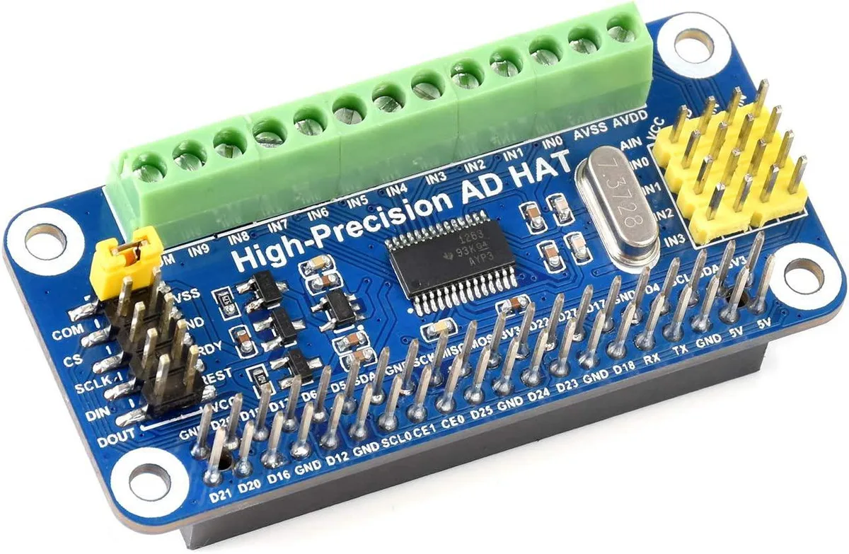 WaveShare WaveShare ADS1263 10-Ch 32-bit ADC HAT for Pi 4B 3B+ 3B 2B Zero Zero W Zero WH Jetson Nano — product photo