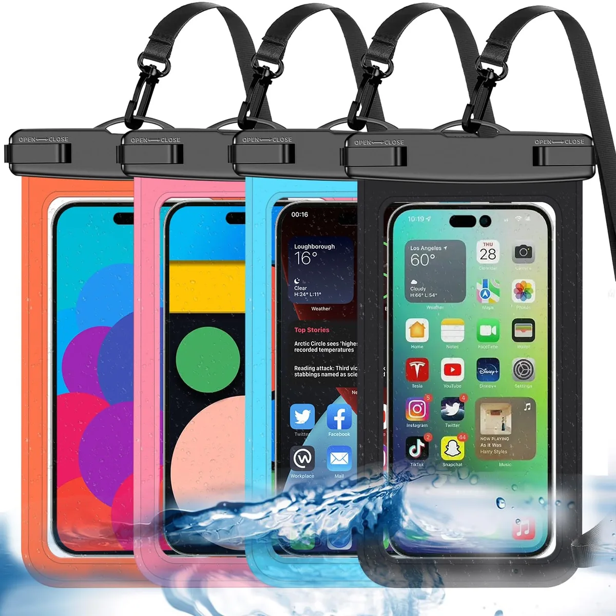  Famoby Waterproof Phone Pouch 4 Pack Multicolor IP68 Fits 8.3 — product photo