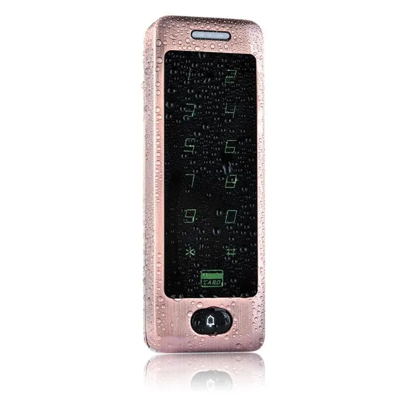 Rose metal RFID door lock with waterproof touch keypad and card reader