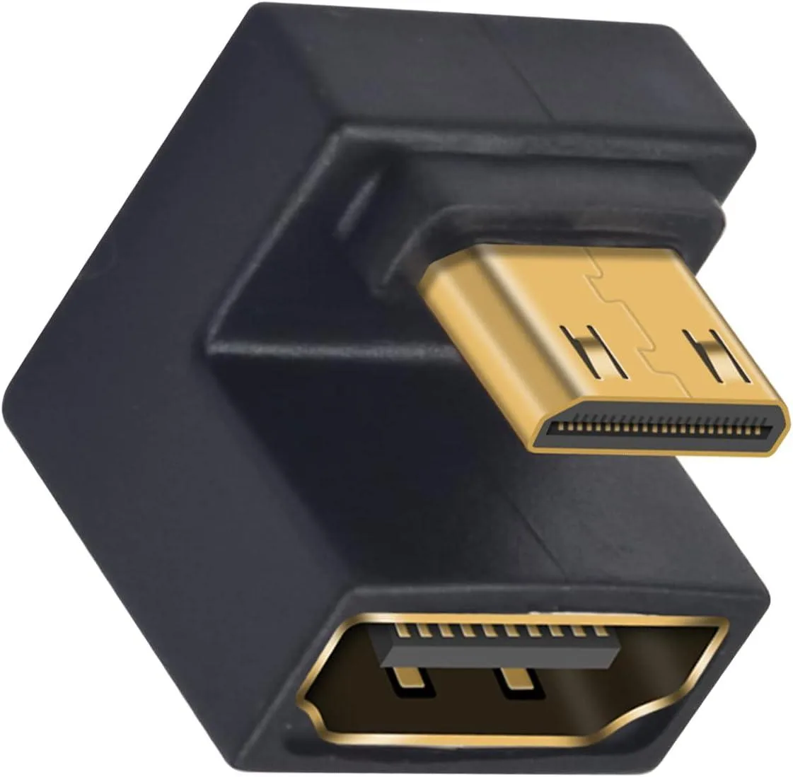 Boxwave Boxwave 8K U-Shaped Mini HDMI to HDMI Adapter 48Gbps 60Hz 180° LED Lights — product photo