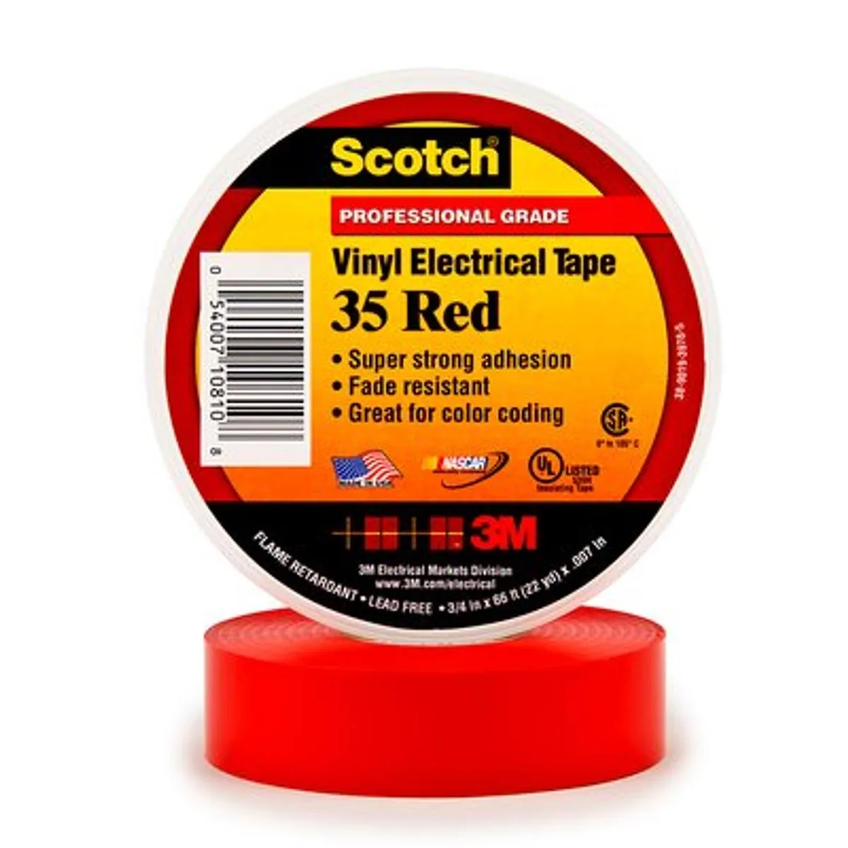 3M 3M 35-3/4X66FT-RD Vinyl Color Coding Tape 3/4" x 66 ft Red — product photo