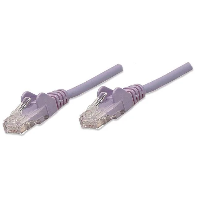 Short purple Cat6 snagless UTP patch cable