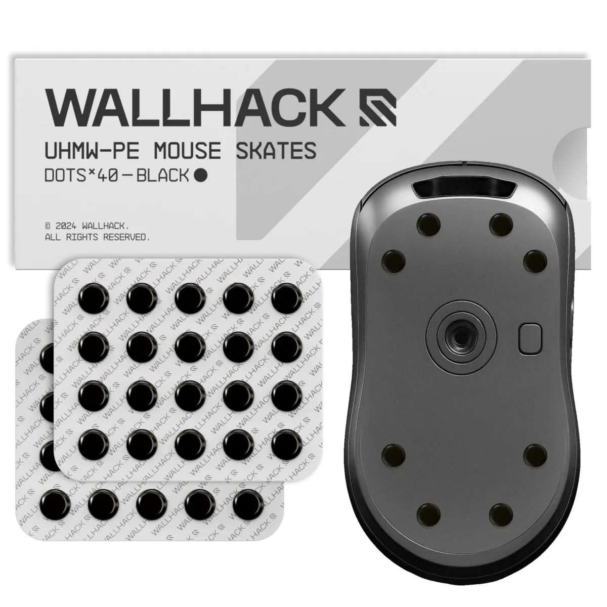 ASUS UHMW-PE Dot Wallhack Gaming Mouse Skates Black 7mm x 7mm — product photo