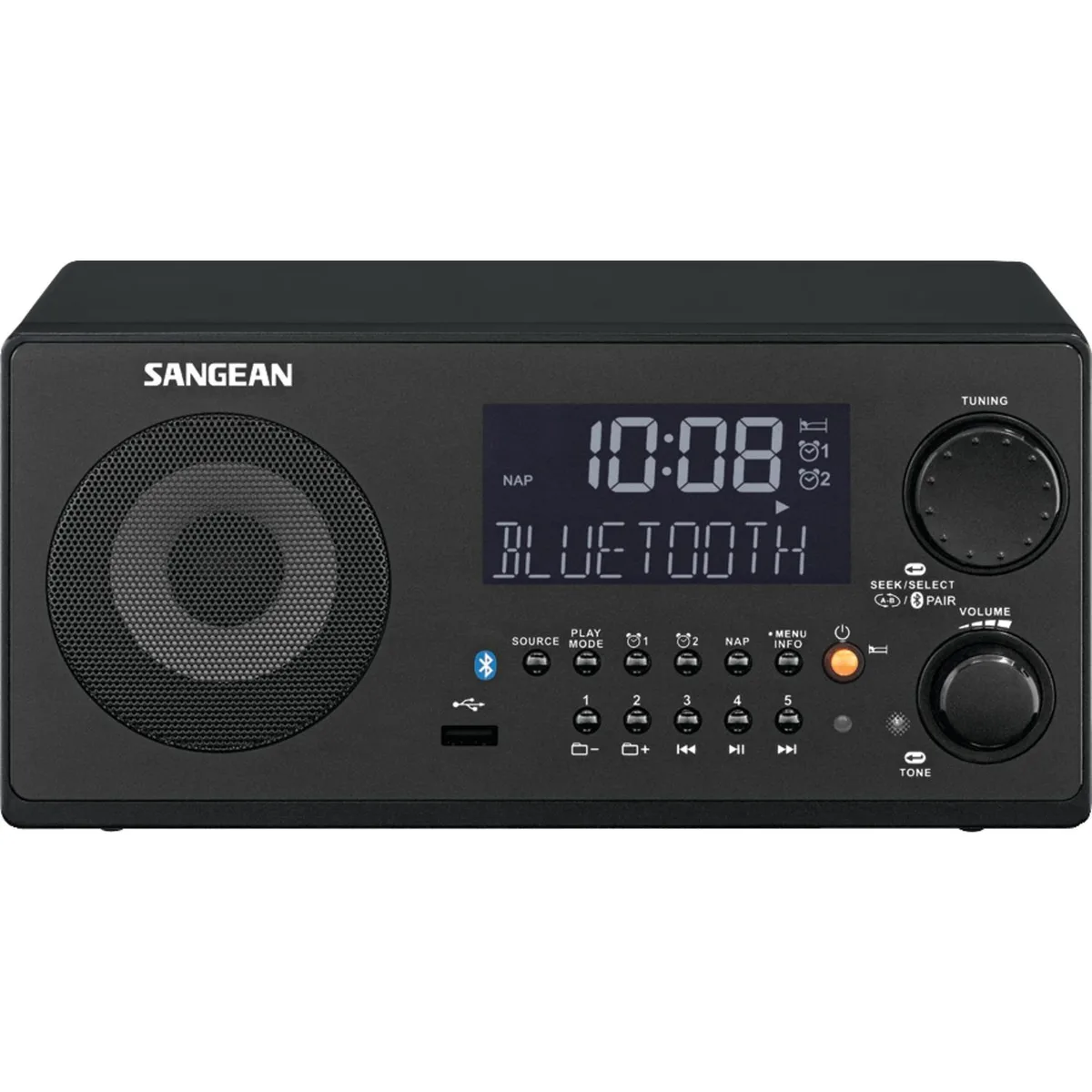Sangean Sangean WR22BK Tabletop Radio AM/FM Bluetooth 10 Presets — product photo