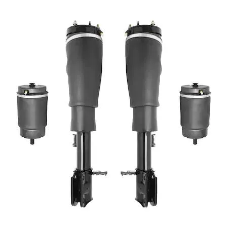 Unity front rear air strut kit four pieces silver metal finish