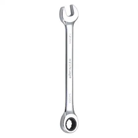 Westward 54PN53 ratcheting combination wrench 13 mm 7 in chrome finish