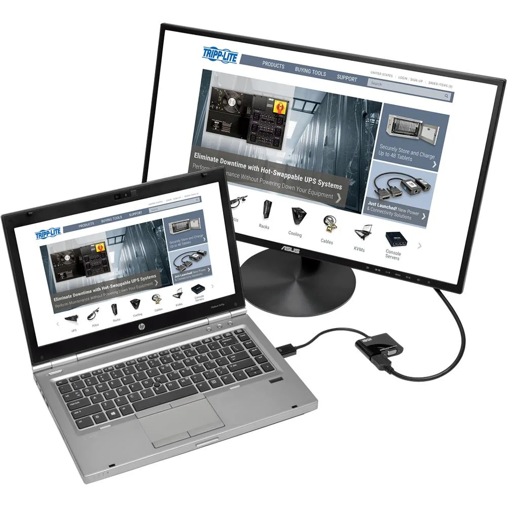Tripp Lite Tripp Lite P136-06N-HV-V2 DisplayPort 1.2 to VGA HDMI 6 in audio video converter — product photo