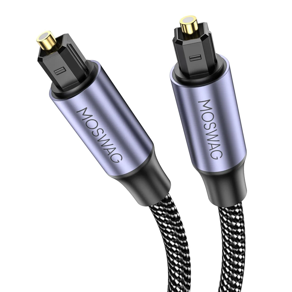  MOSWAG Toslink Digital Optical Audio Cable 3.28FT/1M Nylon Braided Black — product photo