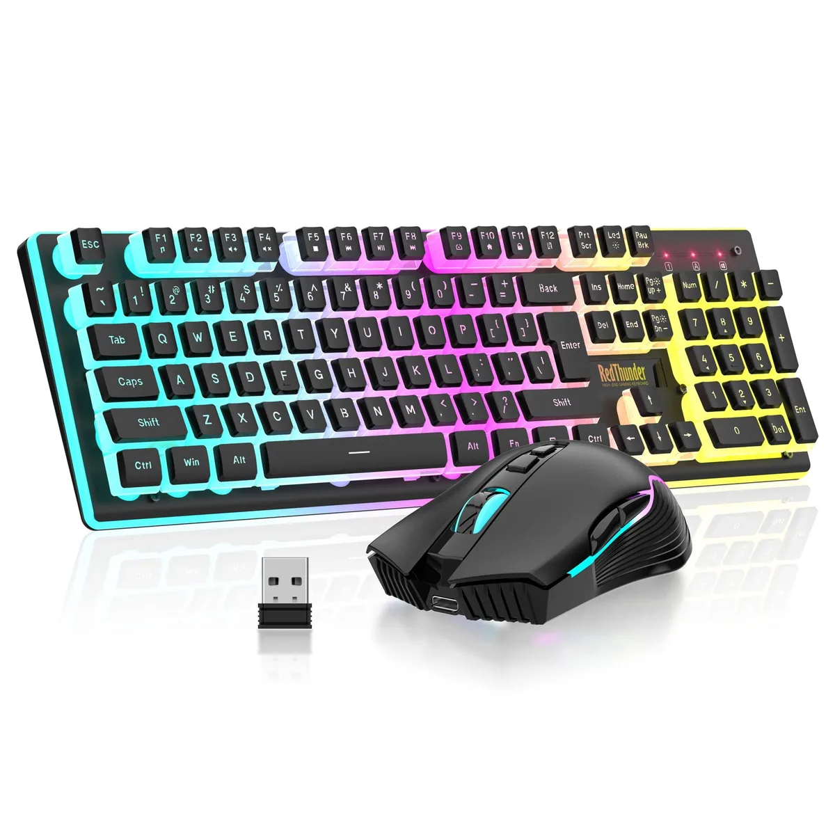  RedThunder K10 Wireless Gaming Keyboard and Mouse Combo Black Pudding 3800mAh 3200DPI — product photo