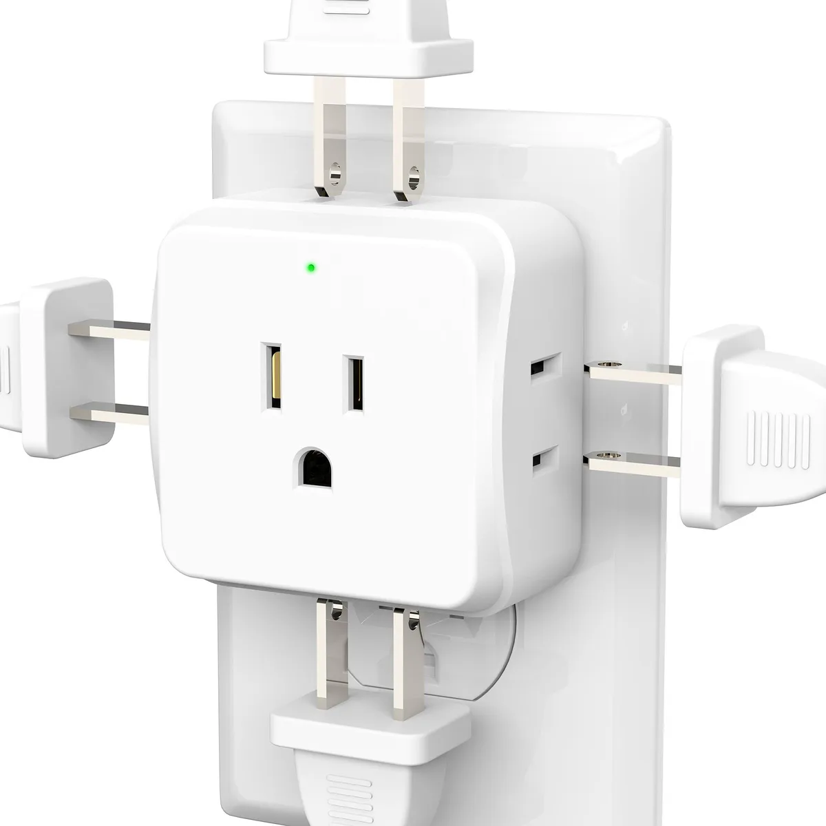 DEPOW DEPOW 5-Outlet Wall Splitter 2-Pack White — product photo