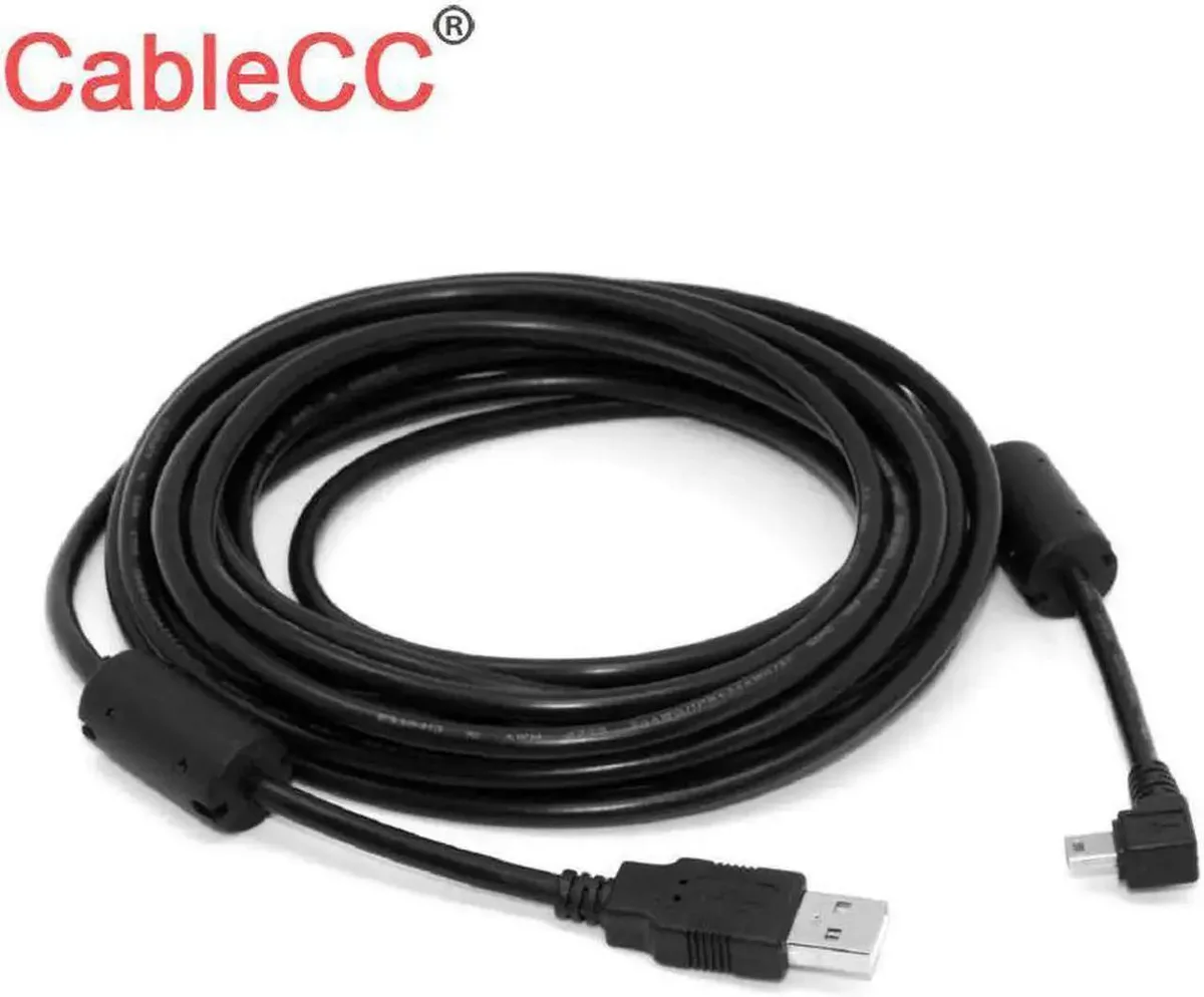 SMUGDESK SMUGDESK 90° Mini USB B 5-Pin Male to USB 2.0 Male Data Cable 5M — product photo