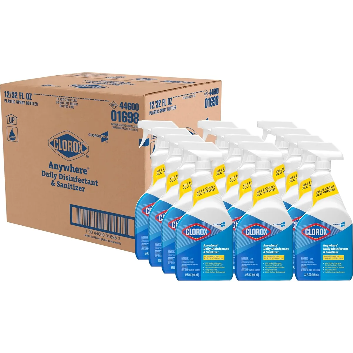 Clorox Clorox 01698CT Anywhere Sanitizing Spray 32 oz 12/Carton — product photo