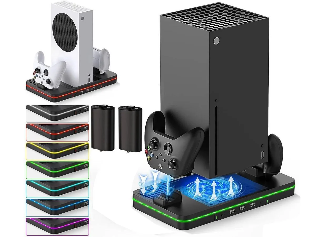 BONAEVER BONAEVER Xbox Series X/S Cooling Stand with Controller Charger and Battery Packs — product photo