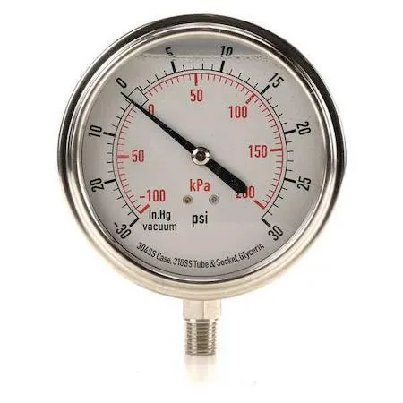 Value Brand Value Brand 30 to 0 to 30 psi 3 1/2 in Dial Compound Gauge — product photo