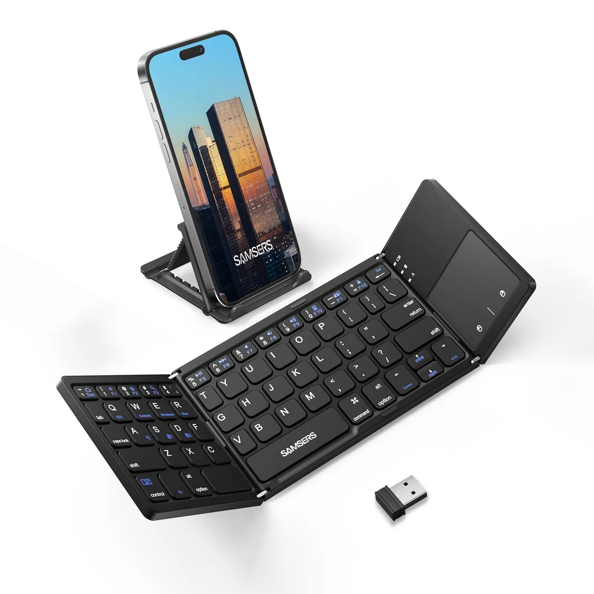  Samsers KT03M Foldable Bluetooth Keyboard with Touchpad, Black — product photo