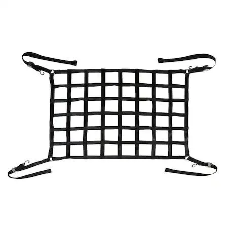 Black cargo net with cam buckles, 66 by 50 inches