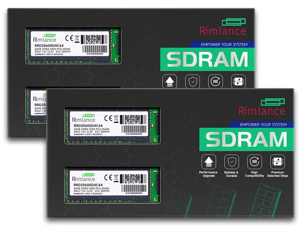 RIMLANCE RIMLANCE 256GB (4x64GB) DDR4 3200MHz ECC RDIMM Server Memory — product photo