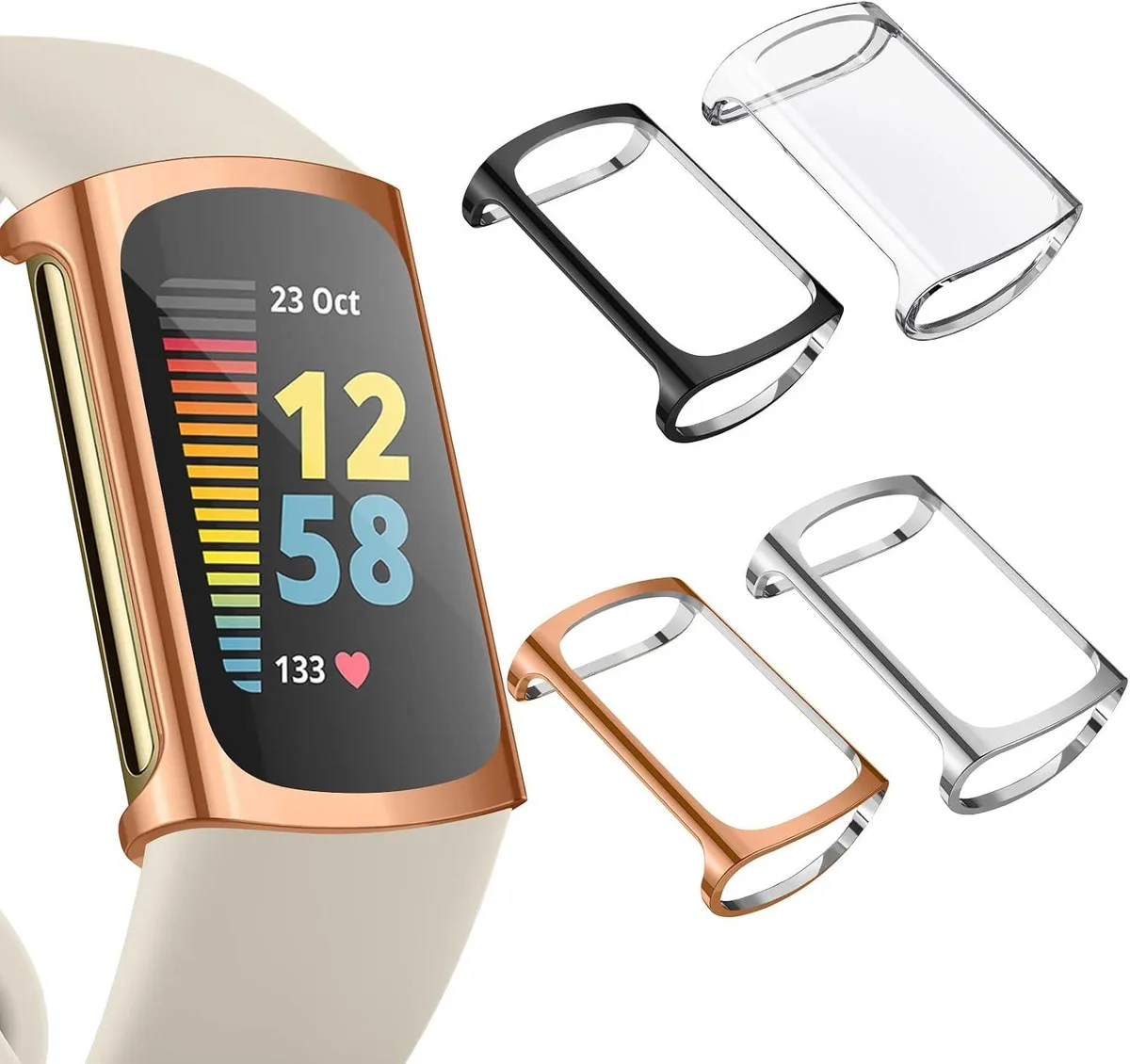 ETEIZU ETEIZU 4 Pack Screen Protector Case for Fitbit Charge 6/5 — product photo