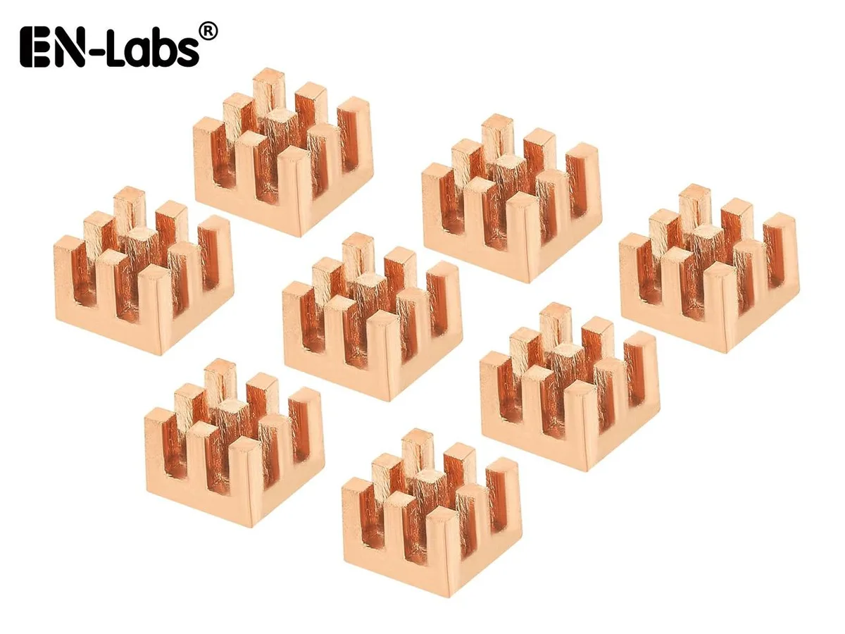 EN-Labs EN-Labs Copper Heatsinks 7x7x5mm 2.0 W/mK Tape Pack of 8 — product photo