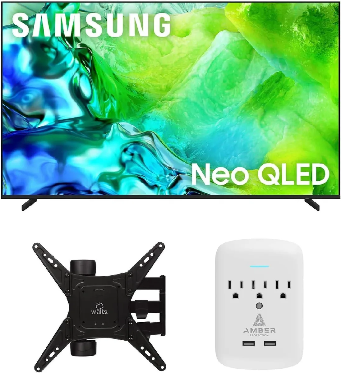 SAMSUNG SAMSUNG QN65QN80HAFXZA 65" Neo QLED 4K 144Hz TV with Full-Motion Mount &amp; Surge Protector — product photo
