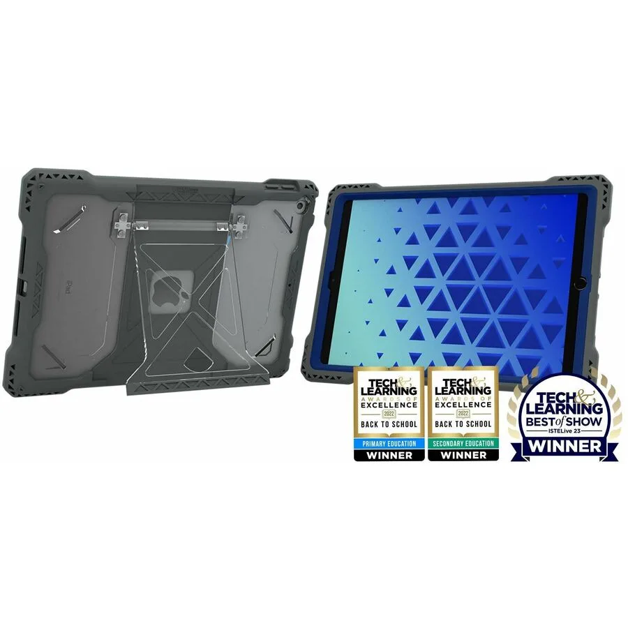 Blue and grey protective case for 10.2 inch iPad with kickstand