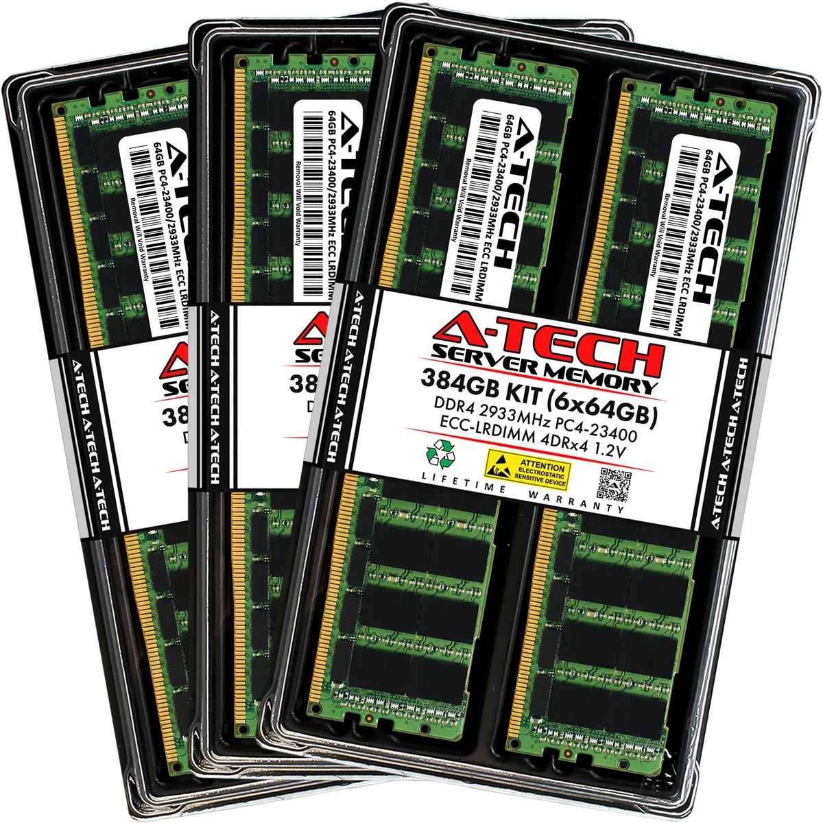 A-Tech A-Tech 384GB Kit (6x64GB) DDR4 2933 ECC LRDIMM memory upgrade for Apple Mac Pro 2019 — product photo