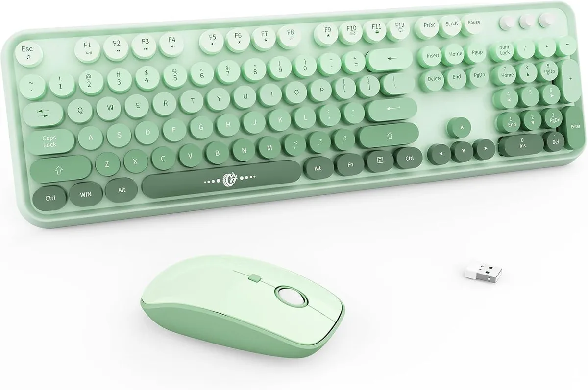 TUKO TUKO Wireless Keyboard and Mouse Combo 2.4GHz Green Gradient 104 Keys — product photo